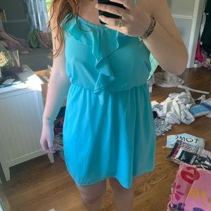 Racer back blue dress